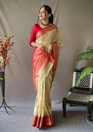 Picture of Splendid Linen Off White Saree