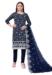 Picture of Organza Midnight Blue Straight Cut Salwar Kameez