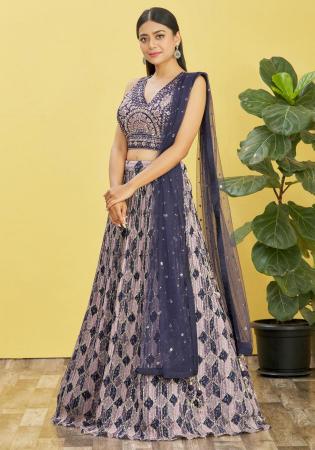 Picture of Nice Organza Dim Gray Lehenga Choli