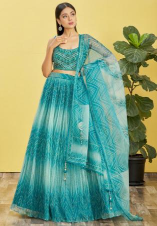 Picture of Fine Organza Midnight Blue Lehenga Choli