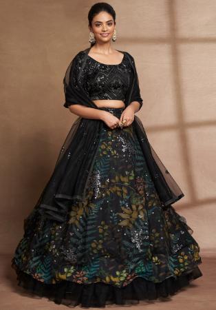 Picture of Sublime Silk Black Lehenga Choli