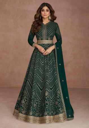 Picture of Exquisite Georgette Sea Green Readymade Gown