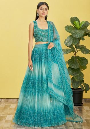 Picture of Resplendent Silk Cadet Blue Lehenga Choli