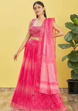 Picture of Appealing Silk Deep Pink Lehenga Choli