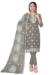 Picture of Good Looking Organza Grey Straight Cut Salwar Kameez