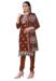 Picture of Well Formed Organza Brown Straight Cut Salwar Kameez