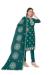 Picture of Excellent Organza Teal Straight Cut Salwar Kameez