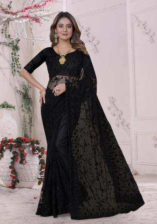 Picture of Alluring Net Black Saree