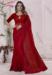 Picture of Alluring Net Dark Red Saree