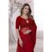 Picture of Alluring Net Dark Red Saree