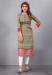 Picture of Elegant Silk & Organza Dark Khaki Kurtis And Tunic