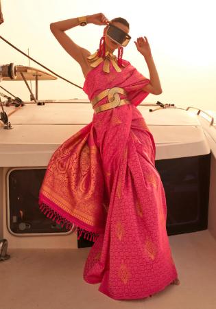 Picture of Shapely Silk Deep Pink Saree