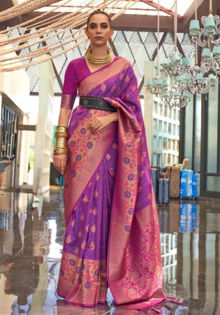 Picture of Ravishing Silk Purple Saree