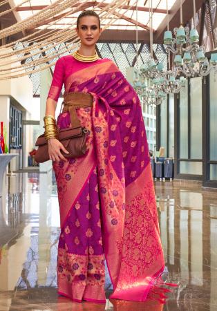 Picture of Delightful Silk Dark Magenta Saree