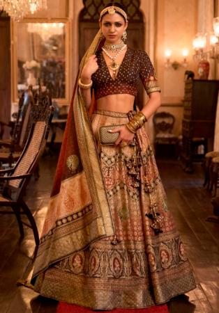 Picture of Admirable Silk Saddle Brown Lehenga Choli