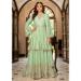 Picture of Chiffon Dark Sea Green Straight Cut Salwar Kameez