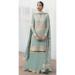 Picture of Georgette Dark Sea Green Straight Cut Salwar Kameez