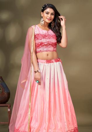 Picture of Comely Chiffon Light Salmon Readymade Lehenga Choli