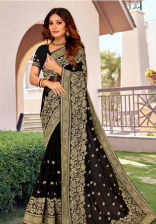 Picture of Grand Georgette Black Saree