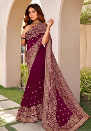 Picture of Amazing Georgette Maroon Saree