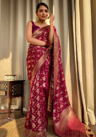 Picture of Sublime Silk Maroon Saree