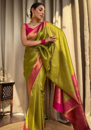 Picture of Elegant Silk Lime Saree