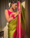 Picture of Elegant Silk Lime Saree