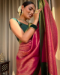 Picture of Beautiful Silk Deep Pink Saree