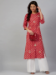 Picture of Alluring Rayon Indian Red Kurtis & Tunic