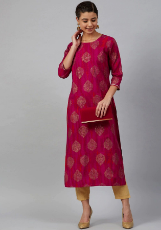 Picture of Excellent Rayon Deep Pink Kurtis & Tunic