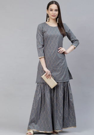 Picture of Exquisite Rayon Slate Grey Kurtis & Tunic