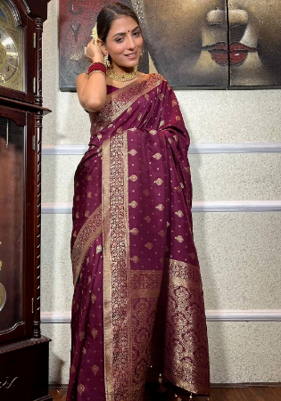 Picture of Resplendent Silk Brown Saree