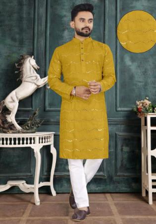 Picture of Lovely Cotton Golden Rod Kurtas