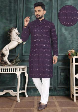 Picture of Alluring Cotton Orchid Kurtas