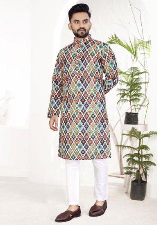 Picture of Magnificent Cotton Slate Grey Kurtas