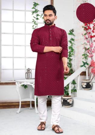 Picture of Pretty Rayon Saddle Brown Kurtas