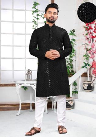 Picture of Delightful Rayon Black Kurtas