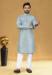 Picture of Elegant Silk Light Steel Blue Kurtas