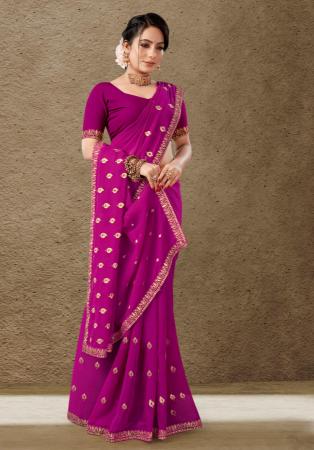 Picture of Grand Georgette Purple Saree