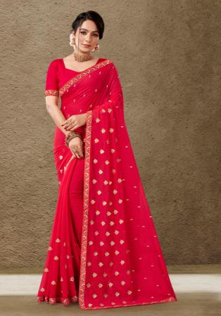 Picture of Admirable Georgette Crimson Saree