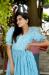 Picture of Magnificent Cotton Sky Blue Readymade Gown