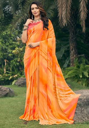 Picture of Splendid Georgette Light Salmon Saree