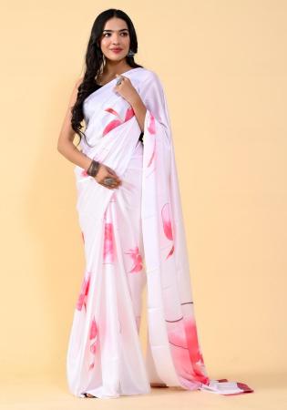 Picture of Radiant Satin & Silk White Saree