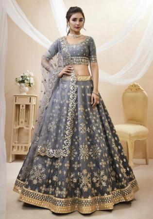 Picture of Gorgeous Silk Dim Gray Lehenga Choli