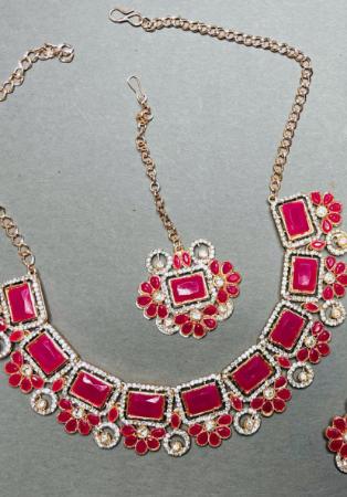 Picture of Pleasing Hot Pink Necklace Set