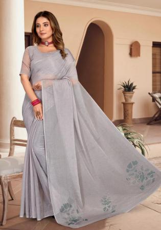 Picture of Magnificent Silk Dark Grey Saree