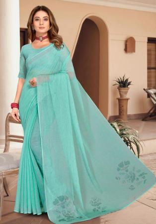 Picture of Resplendent Silk Medium Aqua Marine Saree