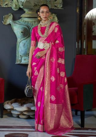 Picture of Nice Satin Hot Pink Saree