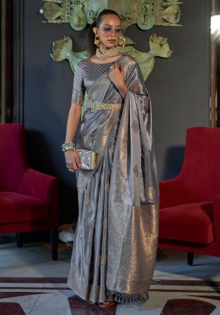 Picture of Beauteous Satin Dim Gray Saree