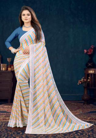 Picture of Fine Georgette Off White Saree